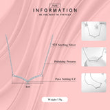CZ Pendant 925 Silver Chain Necklace Women Wedding Jewelry
