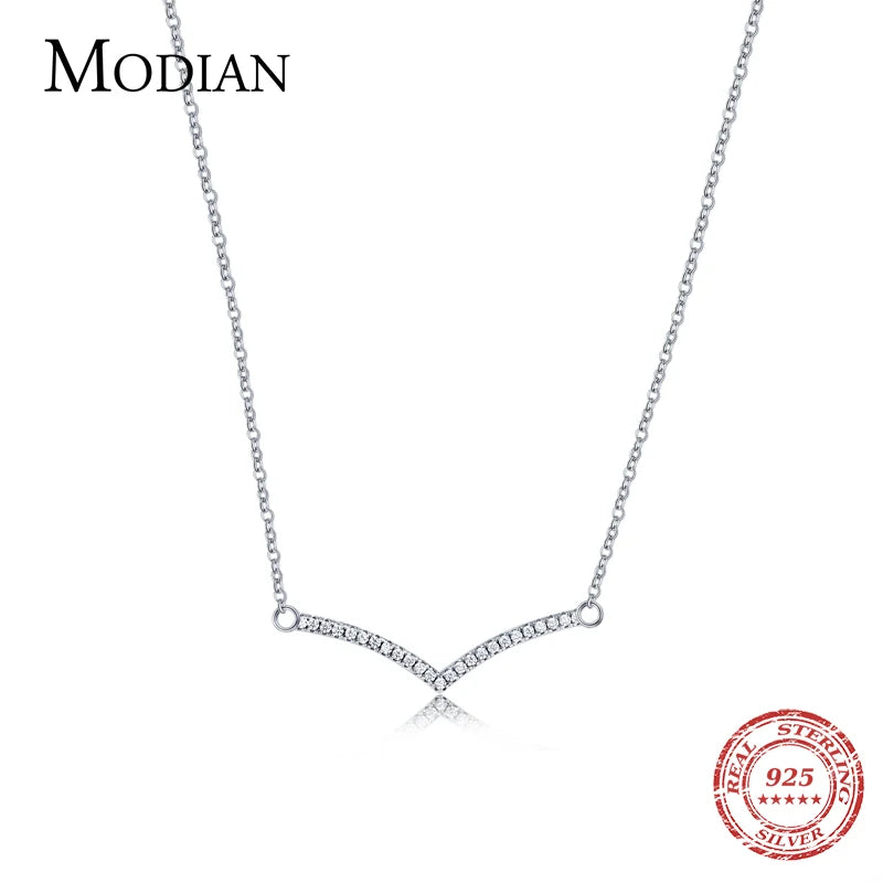 CZ Pendant 925 Silver Chain Necklace Women Wedding Jewelry