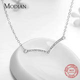 CZ Pendant 925 Silver Chain Necklace Women Wedding Jewelry