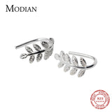 925 Silver Lucky Tree Leaf Swing Earrings