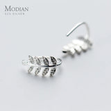 925 Silver Lucky Tree Leaf Swing Earrings
