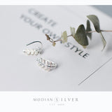 925 Silver Lucky Tree Leaf Swing Earrings