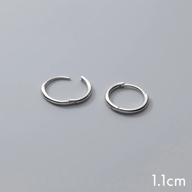 925 Silver Round Hoop Earrings for Women