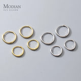 925 Silver Round Hoop Earrings for Women