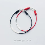 925 Sterling Silver Red Rope Couple Bracelet Ethnic Style