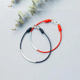 925 Sterling Silver Red Rope Couple Bracelet Ethnic Style