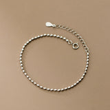 925 Sterling Silver Square Link Chain Bracelet Stackable for Women