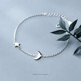 Star Moon Bracelet 925 Sterling Silver Link Chain Fine Jewelry