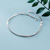 Three Layer Snake Bone Chain 925 Sterling Silver Link Chain Bracelet