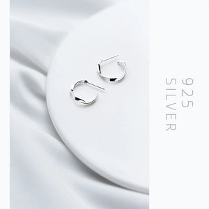 Minimalism 925 Silver Stud Earrings for Women
