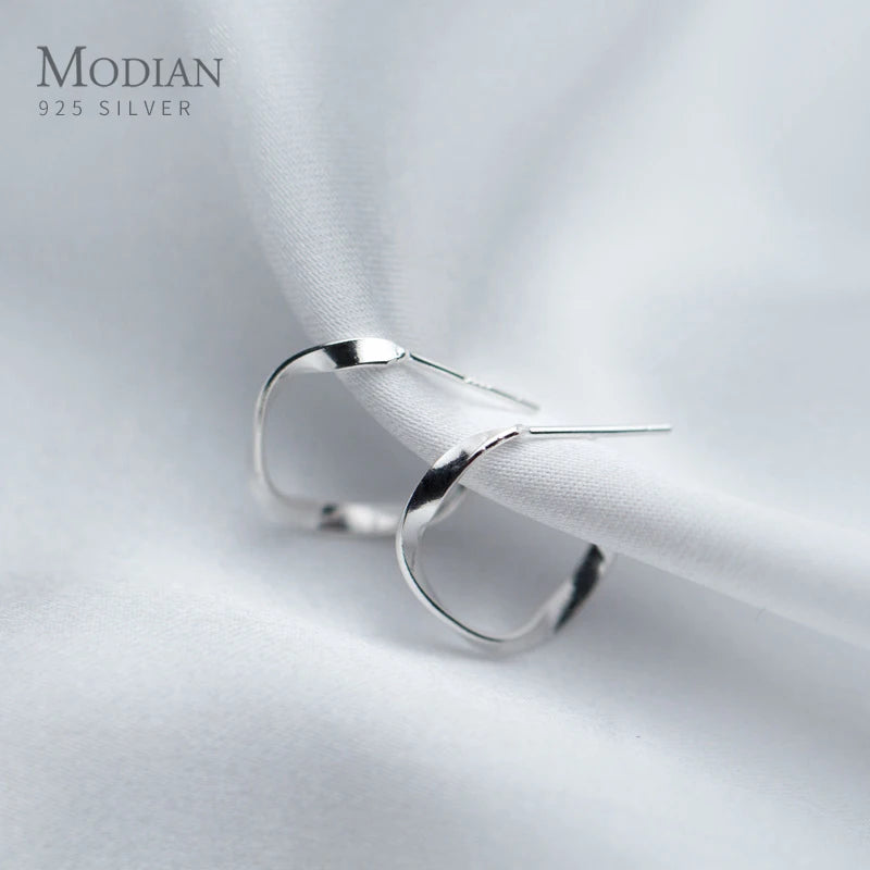 Minimalism 925 Silver Stud Earrings for Women