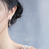 925 Silver Geometric Dangle Earrings Water Drops for Women