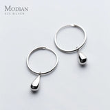 925 Silver Geometric Dangle Earrings Water Drops for Women