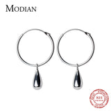 925 Silver Geometric Dangle Earrings Water Drops for Women