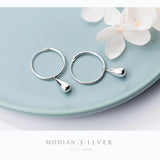 925 Silver Geometric Dangle Earrings Water Drops for Women