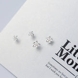 Sterling Silver Small Flower Stud Earrings for Women