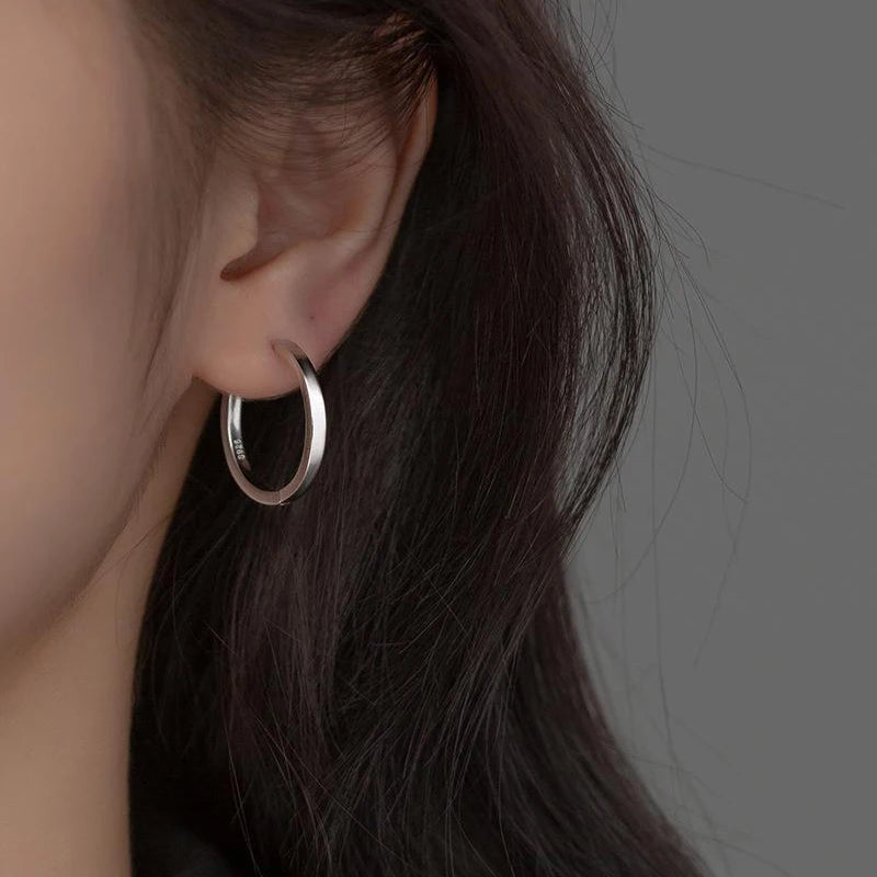 925 Silver Smooth Minimalist Ear Studs for Women
