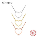 925 Silver 3 Hearts Pendant Necklace Love Chain Fine Jewelry Women