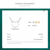 925 Silver 3 Hearts Pendant Necklace Love Chain Fine Jewelry Women