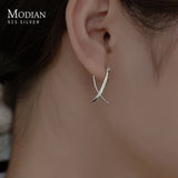 925 Silver Abstract Ear Buckles Women Hoop Earrings