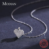 Sparkling Heart Pendant Necklace 925 Sterling Silver Clear Cz Wedding Jewelry