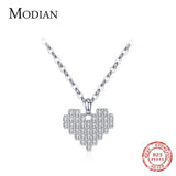 Sparkling Heart Pendant Necklace 925 Sterling Silver Clear Cz Wedding Jewelry