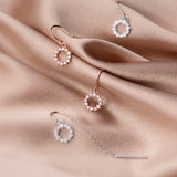 Clear CZ Drop Earrings for Women Dangle 925 Silver Wedding Jewelry
