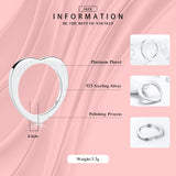 925 Sterling Silver Heart Ring Classic Ins Style Finger Rings Women Jewelry