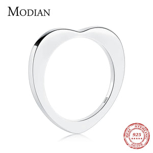 925 Sterling Silver Heart Ring Classic Ins Style Finger Rings Women Jewelry