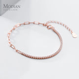 Geometric Zirconia Bracelet Bangle 925 Silver