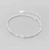 Geometric Zirconia Bracelet Bangle 925 Silver
