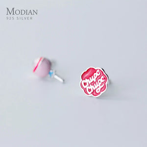Tiny Fine Candy Enamel Silver Stud Earrings 925