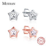 925 Sterling Silver CZ Stars Stud Earrings