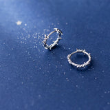 925 Sterling Silver Tree Leaf Hoop Earrings for Women