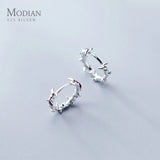 925 Sterling Silver Tree Leaf Hoop Earrings for Women
