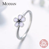 Pink Enamel Ring 925 Silver Engagement Jewelry Women Wedding Gift