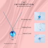 925 Silver Crown Crystal Necklace Classic Swing Ball Pendant