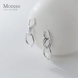 Abstract Line Stud Earrings 925 Sterling Silver Swing Jewelry