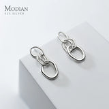 Abstract Line Stud Earrings 925 Sterling Silver Swing Jewelry
