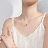 Crystal Planet Pendant Necklace 925 Sterling Silver Chain Fine Jewelry
