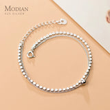 Irregular Sequins Bracelet 925 Sterling Silver Double Layer Chain