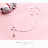 Chain Link Cat Lucky Bell Bracelet 100% 925 Sterling Silver