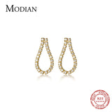 Clear CZ Water Drop 925 Silver Stud Earrings