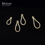 Clear CZ Water Drop 925 Silver Stud Earrings