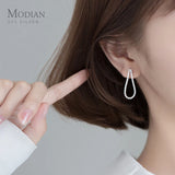 Clear CZ Water Drop 925 Silver Stud Earrings