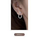 Clear CZ Water Drop 925 Silver Stud Earrings