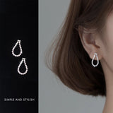 Clear CZ Water Drop 925 Silver Stud Earrings