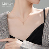 Zircon Rectangle 925 Silver Pendant Korea Style