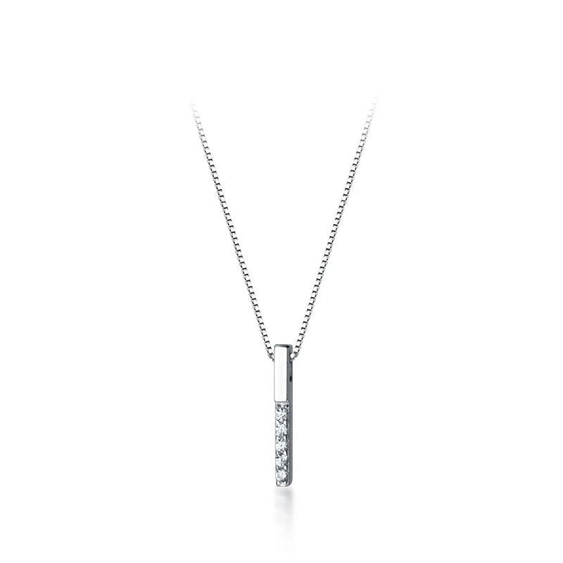 Zircon Rectangle 925 Silver Pendant Korea Style