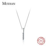 Zircon Rectangle 925 Silver Pendant Korea Style